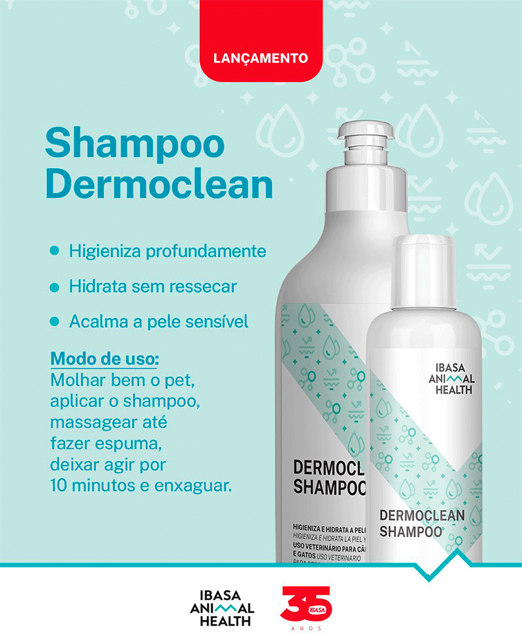 Shampoo Dermoclean Ibasa para Cães e Gatos - 200 mL