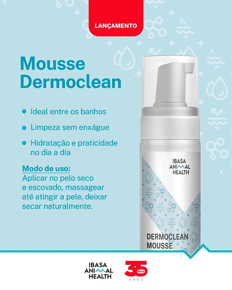 Mousse Dermoclean Ibasa para Cães e Gatos - 150 mL