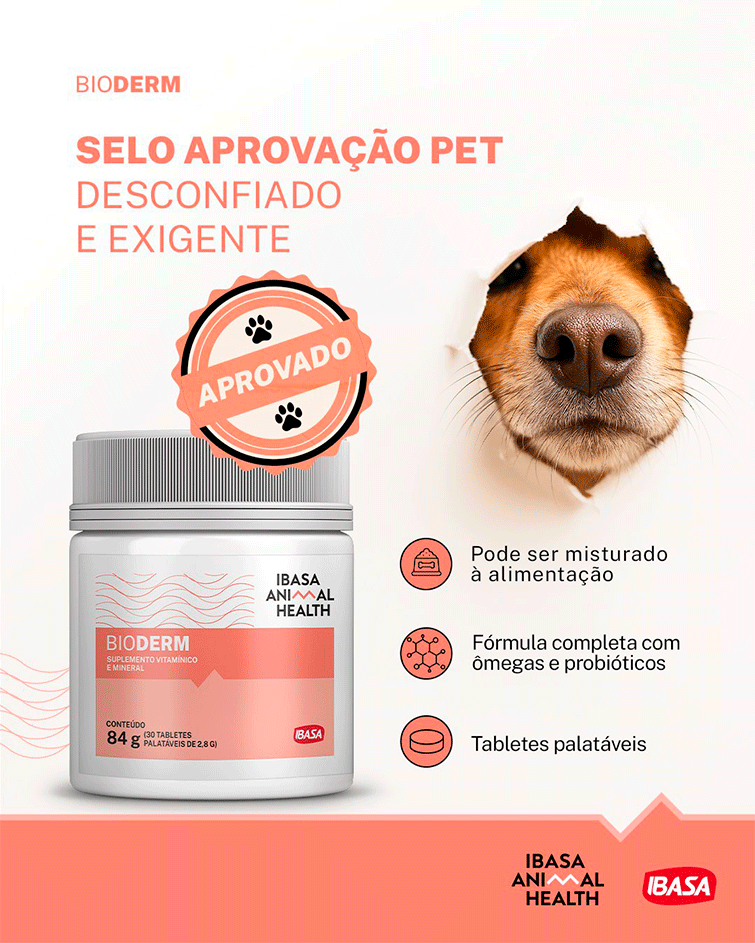 Suplemento Vitamínico Bioderm Ibasa para Cães e Gatos - 84 g
