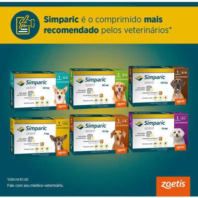 Antipulgas Zoetis Simparic 5 mg para Cães 1,3 a 2,5 Kg