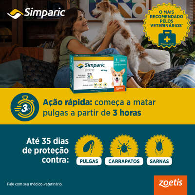 Antipulgas Zoetis Simparic 5 mg para Cães 1,3 a 2,5 Kg