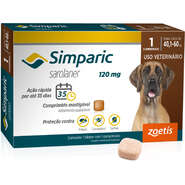 Antipulgas Zoetis Simparic 120 mg para Cães 40,1 á 60Kg - 1 Comprimido