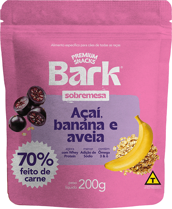 Bifinho Bark Snacks Sabor Açai Banana e Aveia para Cães - 200 g