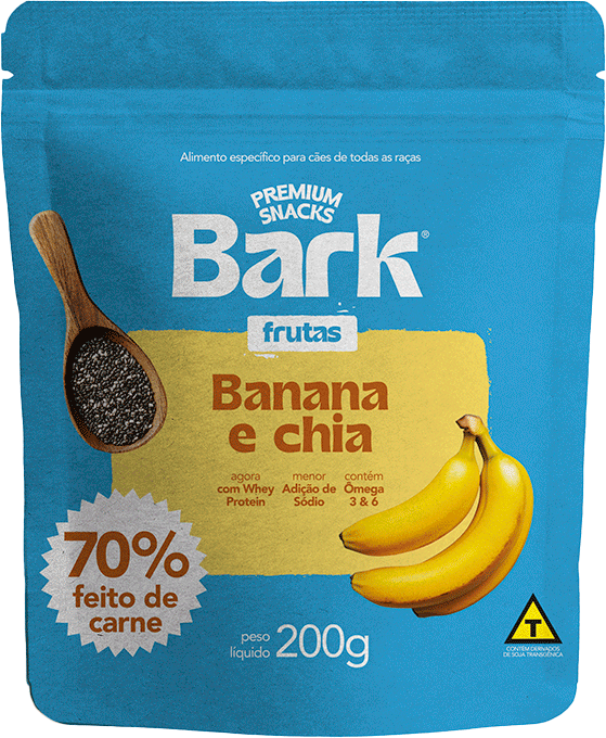 Bifinho Bark Snacks Sabor Banana e Chia para Cães - 200 g