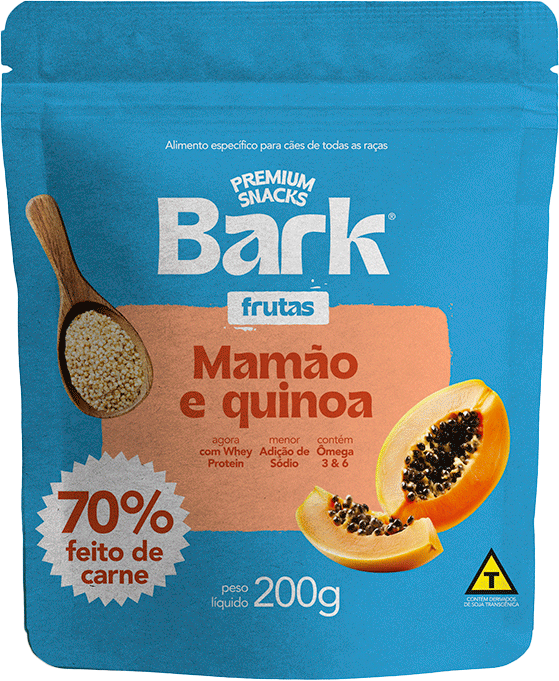 Bifinho Bark Snacks Sabor Mamão e Quinoa para Cães - 200 g