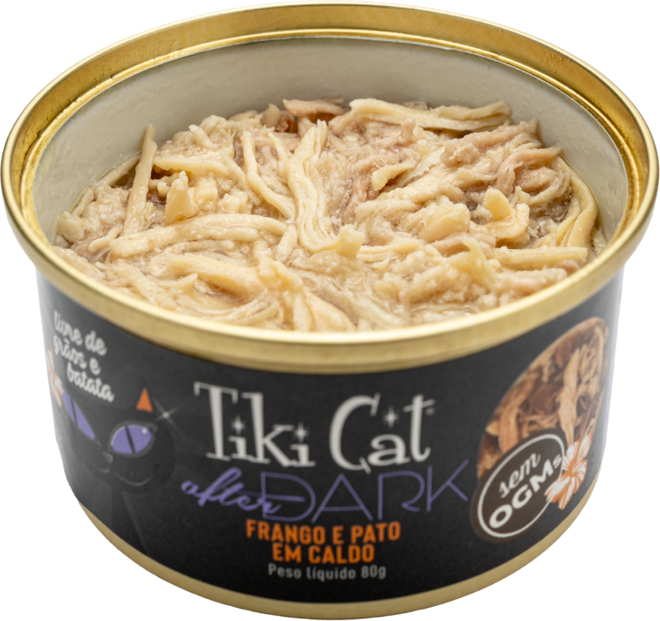 Ração Úmida Tiki Cat After Dark sabor Frango e Pato para Gatos - 80 g