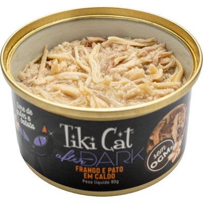 Ração Úmida Tiki Cat After Dark sabor Frango e Pato para Gatos