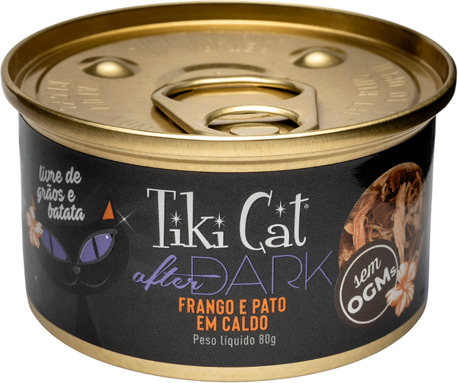 Ração Úmida Tiki Cat After Dark sabor Frango e Pato para Gatos - 80 g