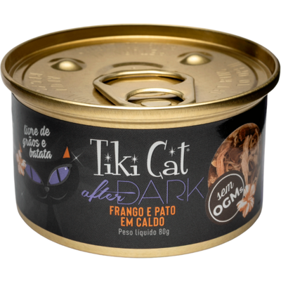 Ração Úmida Tiki Cat After Dark sabor Frango e Pato para Gatos