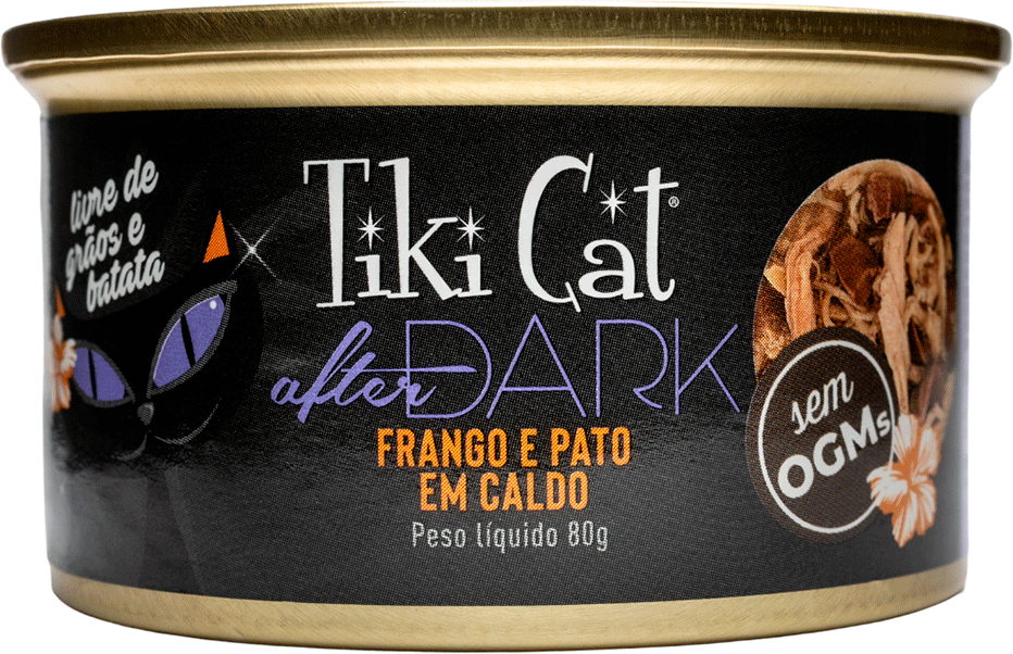 Ração Úmida Tiki Cat After Dark sabor Frango e Pato para Gatos - 80 g