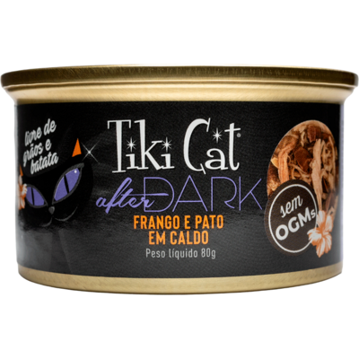 Ração Úmida Tiki Cat After Dark sabor Frango e Pato para Gatos