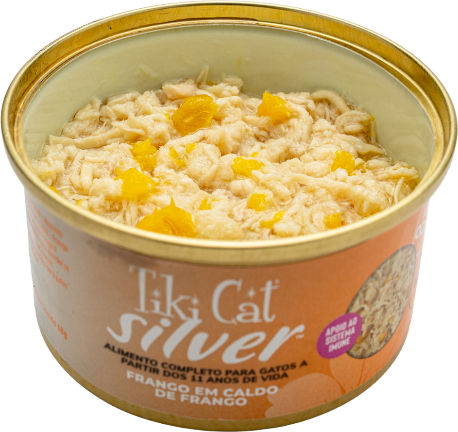 Ração Úmida Tiki Cat Silver sabor Frango para Gatos - 68 g