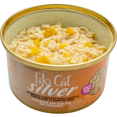 Ração Úmida Tiki Cat Silver sabor Frango para Gatos