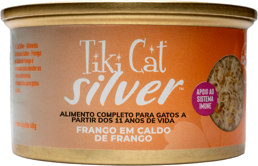 Ração Úmida Tiki Cat Silver sabor Frango para Gatos - 68 g