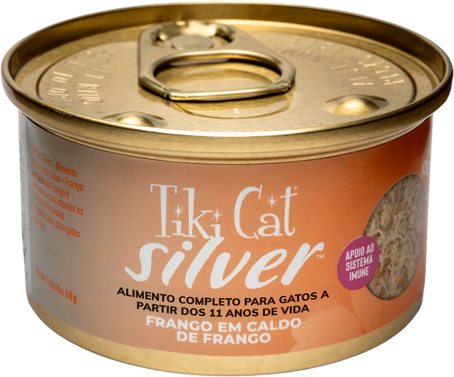 Ração Úmida Tiki Cat Silver sabor Frango para Gatos - 68 g