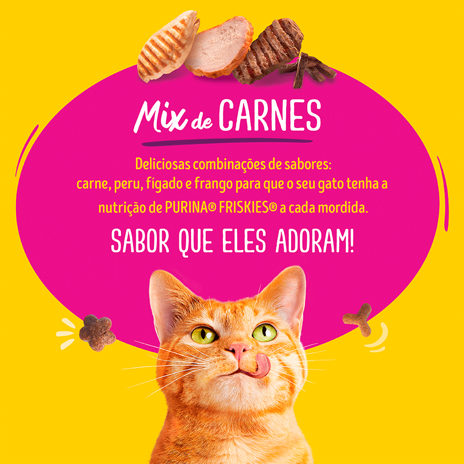 Ração Seca Nestlé Purina Friskies Mix de Carnes para Gatos Adultos - 10,1Kg