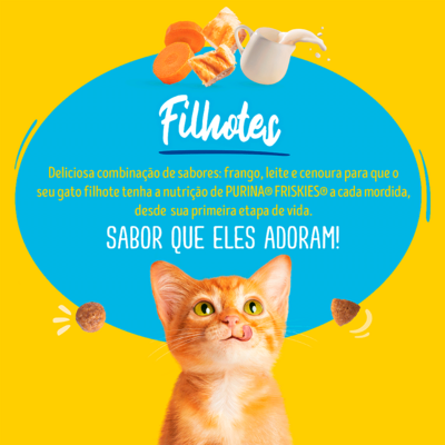Ração Seca Purina Friskies Frango e Leite para Gatos Filhotes