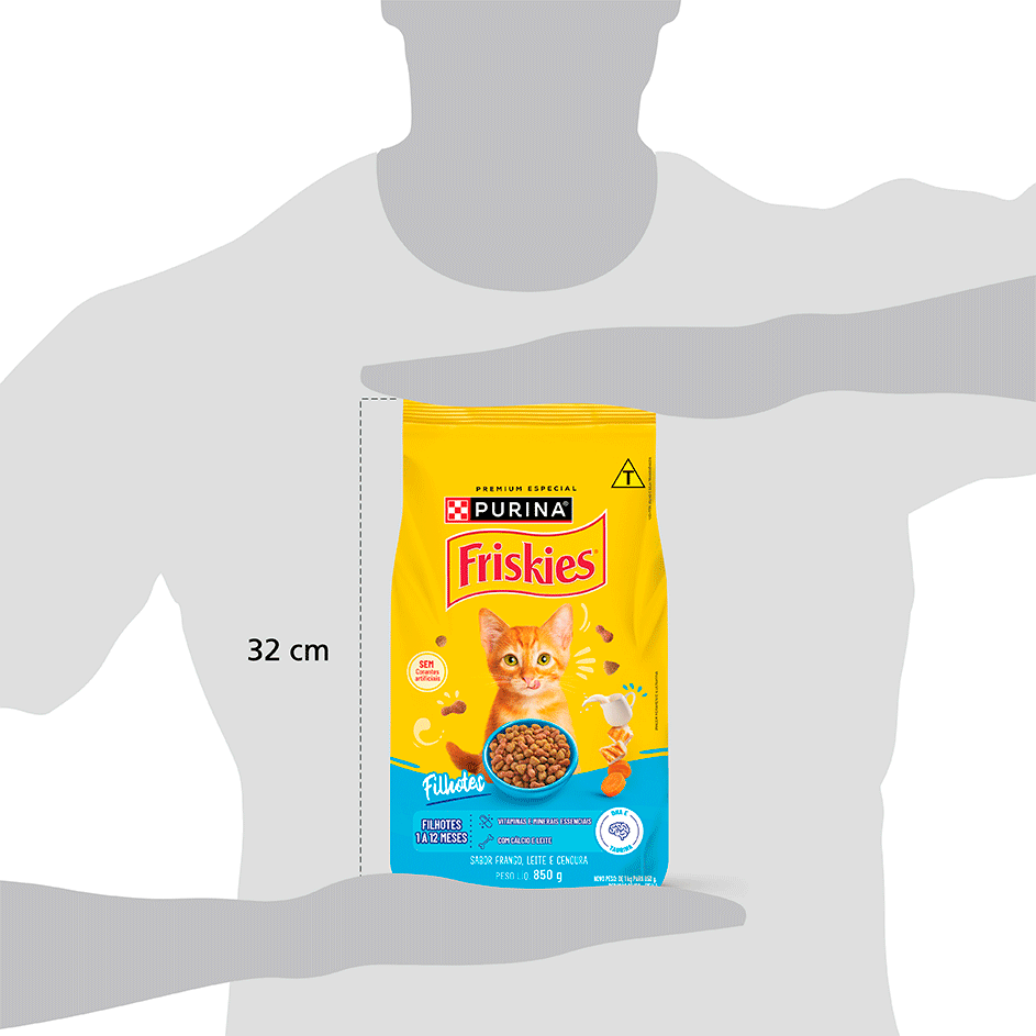 Ração Seca Purina Friskies Frango e Leite para Gatos Filhotes - 850 g