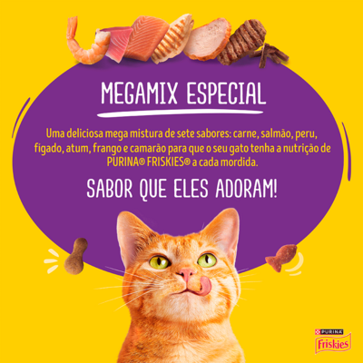 Ração Seca Nestlé Purina Friskies Megamix para Gatos Adultos