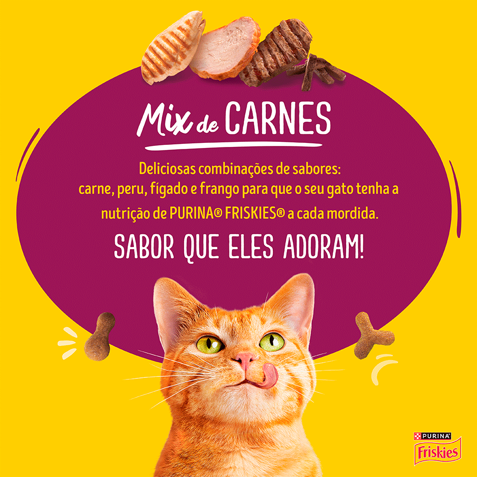 Ração Seca Nestlé Purina Friskies Mix de Carnes para Gatos Castrados - 10,1Kg