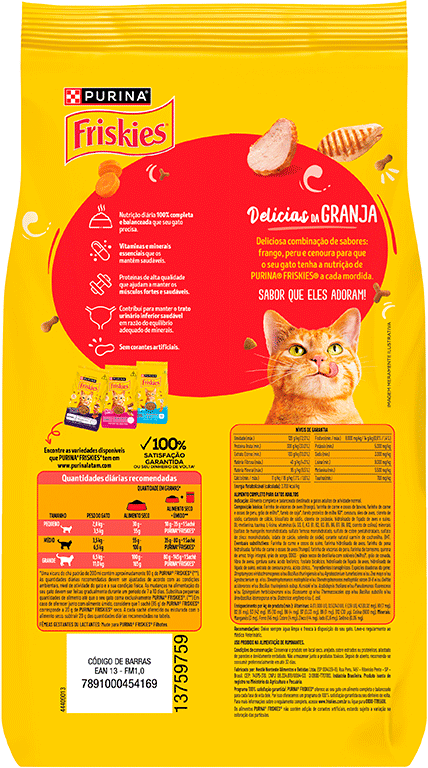 Ração Seca Purina Friskies Delicias da Granja para Gatos Adultos - 2,5Kg