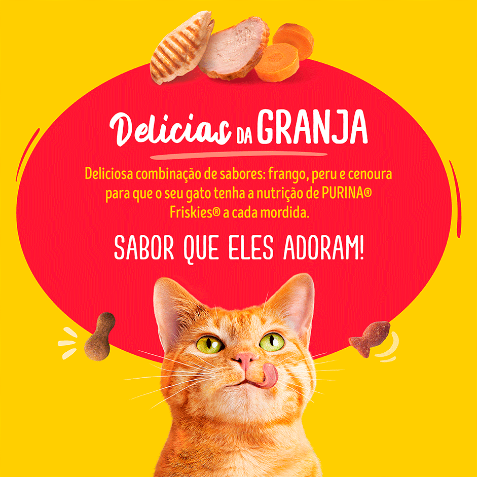 Ração Seca Purina Friskies Delicias da Granja para Gatos Adultos - 2,5Kg