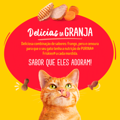 Ração Seca Purina Friskies Delicias da Granja para Gatos Adultos
