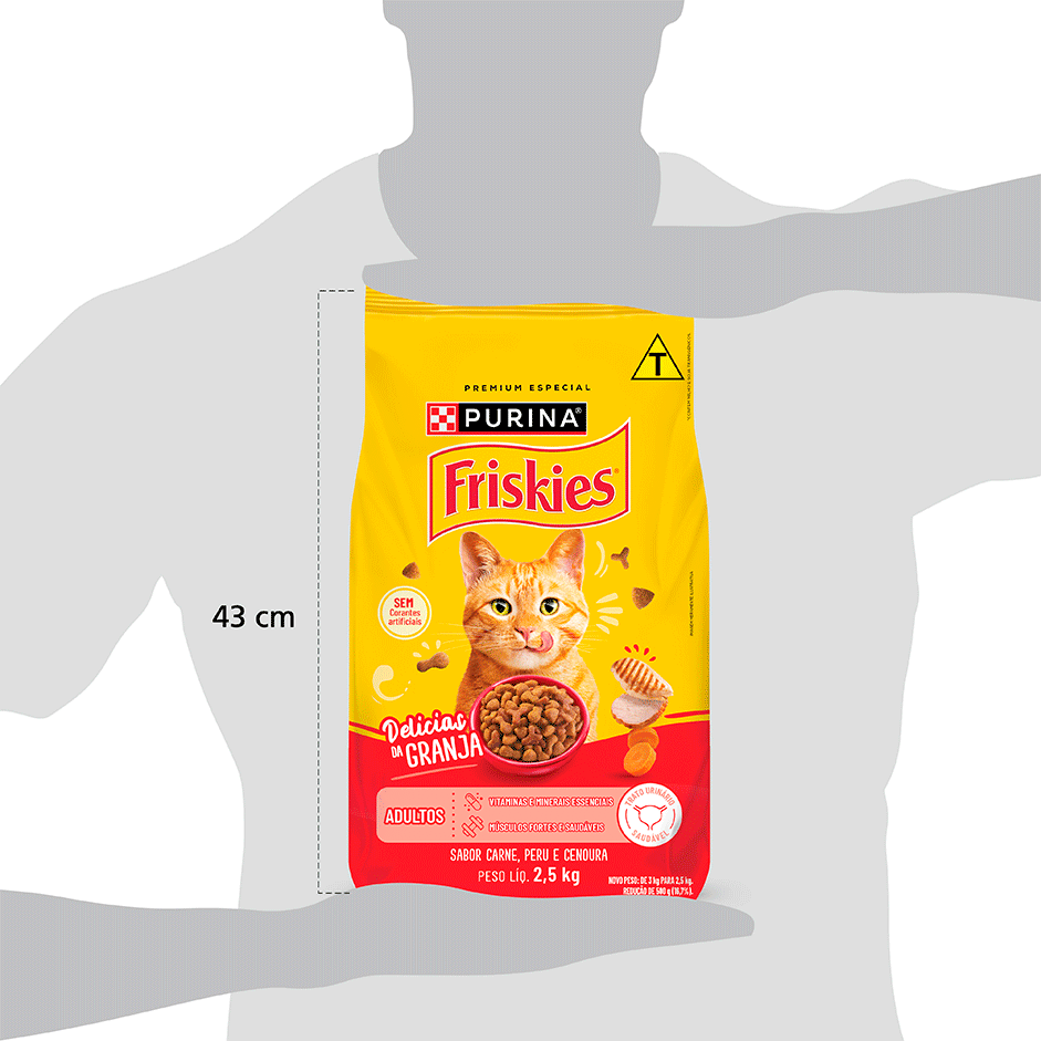 Ração Seca Purina Friskies Delicias da Granja para Gatos Adultos - 2,5Kg