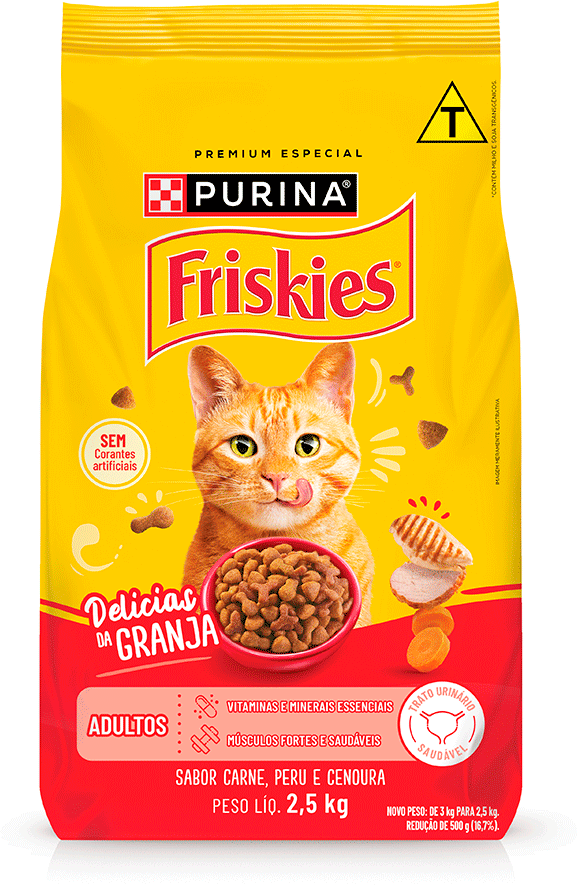 Ração Seca Purina Friskies Delicias da Granja para Gatos Adultos - 2,5Kg