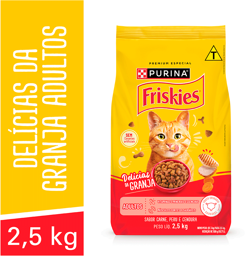 Ração Seca Purina Friskies Delicias da Granja para Gatos Adultos - 2,5Kg