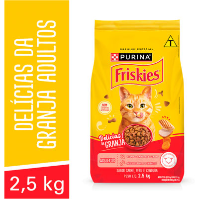 Ração Seca Purina Friskies Delicias da Granja para Gatos Adultos
