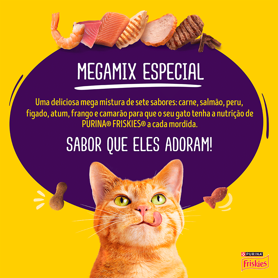 Ração Seca Purina Friskies Megamix Especial para Gatos Castrados - 2,5Kg