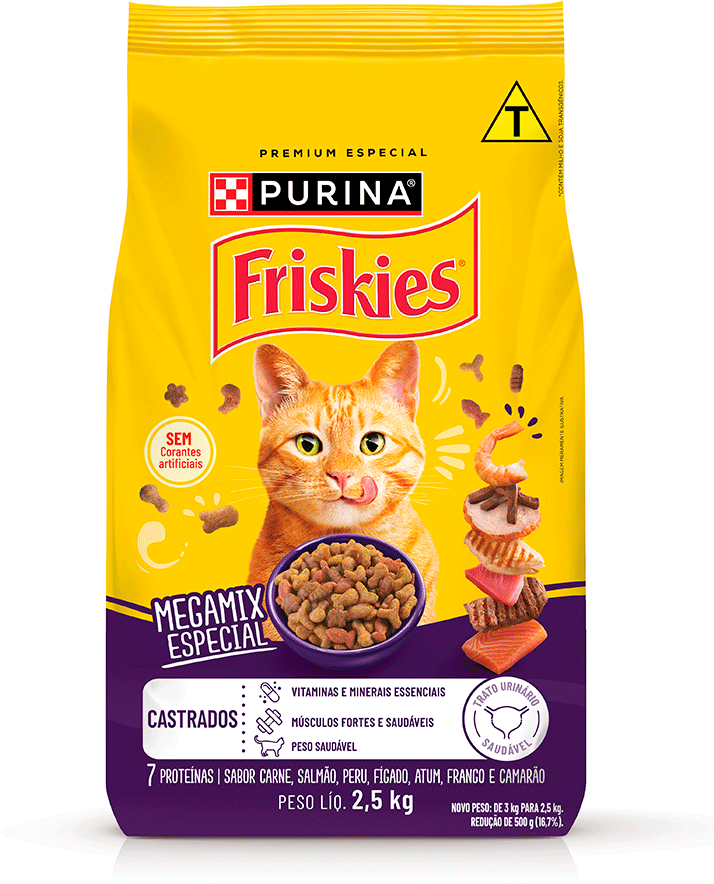 Ração Seca Purina Friskies Megamix Especial para Gatos Castrados - 2,5Kg