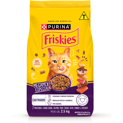 Ração Seca Purina Friskies Megamix Especial para Gatos Castrados