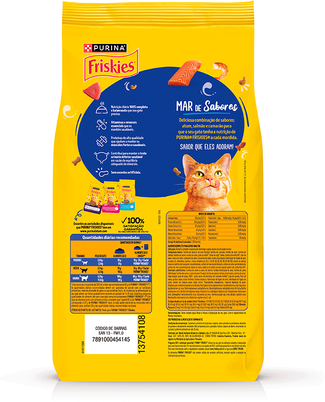 Ração Seca Purina Friskies Mar de Sabores para Gatos Adultos - 2,5Kg