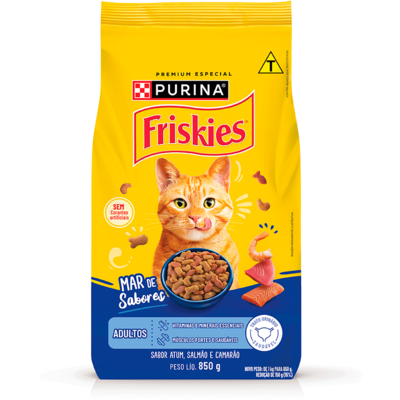 Ração Seca Purina Friskies Mar de Sabores para Gatos Adultos