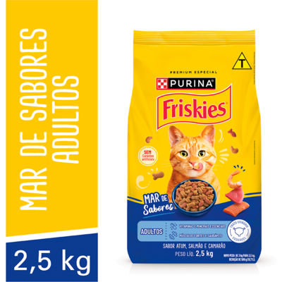 Ração Seca Purina Friskies Mar de Sabores para Gatos Adultos