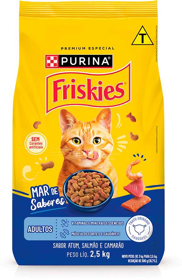 Ração Seca Purina Friskies Mar de Sabores para Gatos Adultos - 2,5Kg