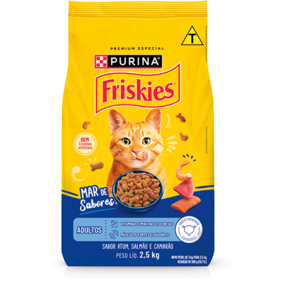 Ração Seca Purina Friskies Mar de Sabores para Gatos Adultos