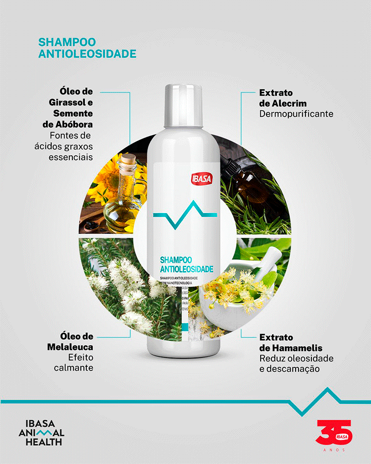 Shampoo Ibasa Antioleosidade para Cães e Gatos - 200 mL