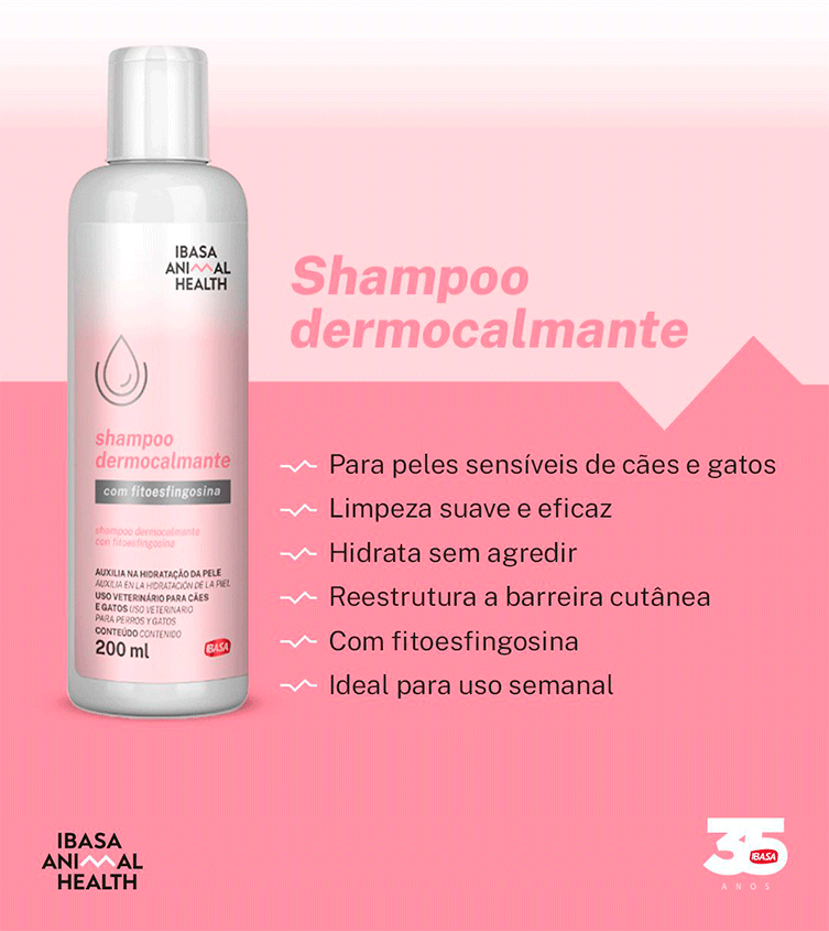 Shampoo Ibasa Dermocalmante para Cães e Gatos - 200 mL