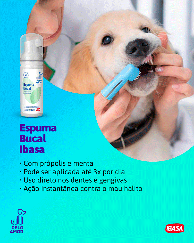 Espuma Bucal Ibasa para Cães e Gatos - 50 mL