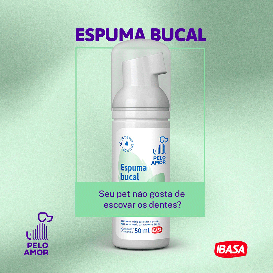 Espuma Bucal Ibasa para Cães e Gatos - 50 mL