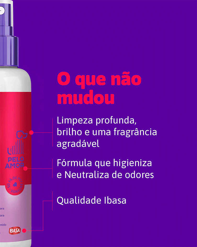 Banho a Seco Ibasa Pelo Amor Higienizador e Neutralizador de Odores para Cães e Gatos - 200 mL