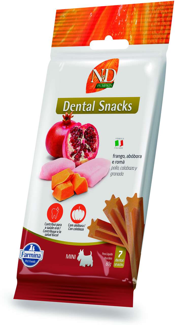 Petisco N&D Pumpkin Dental sabor Frango e Romã para Cães de Raças Mini e Pequenas - 60 g