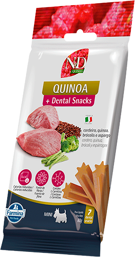 Petisco N&D Quinoa Dental sabor Cordeiro Brócolis e Aspargo para Cães de Raças Mini e Pequenas - 60 g