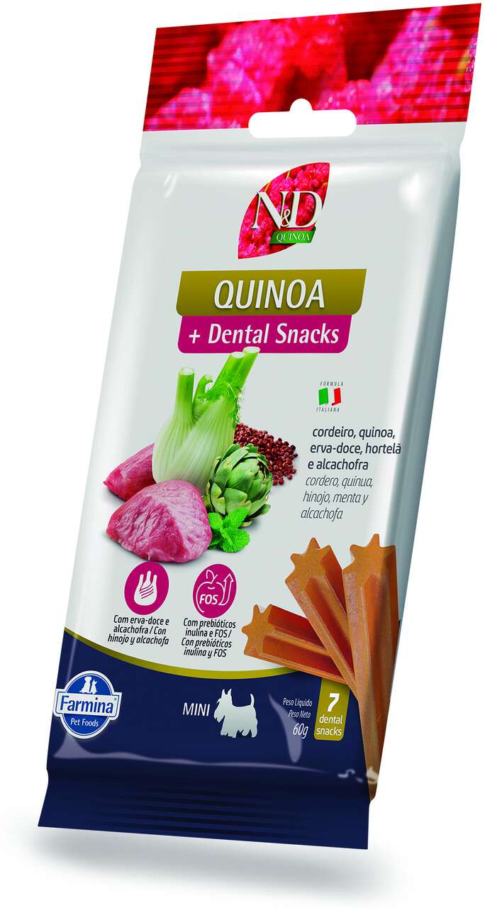 Petisco N&D Quinoa Dental sabor Cordeiro Erva Doce Horteã e Alcachofra para Cães de Raças Mini e Pequenas - 60 g