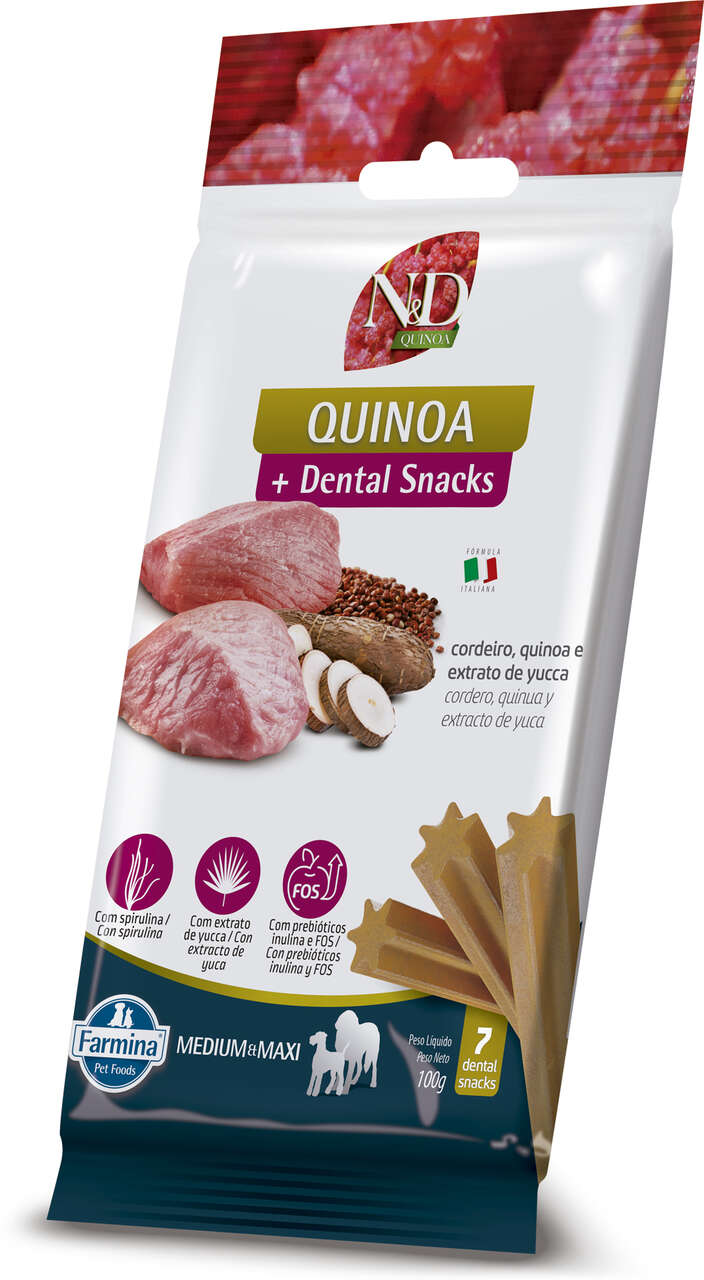 Petisco N&D Quinoa Dental sabor Cordeiro para Cães de Raças Médias e Grandes - 100 g
