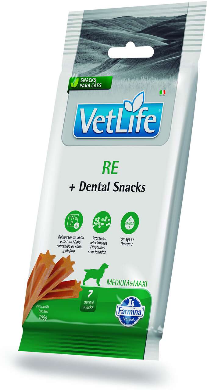 Petisco Vet Life RE Dental para Cães de Raças Médias e Grandes - 100 g