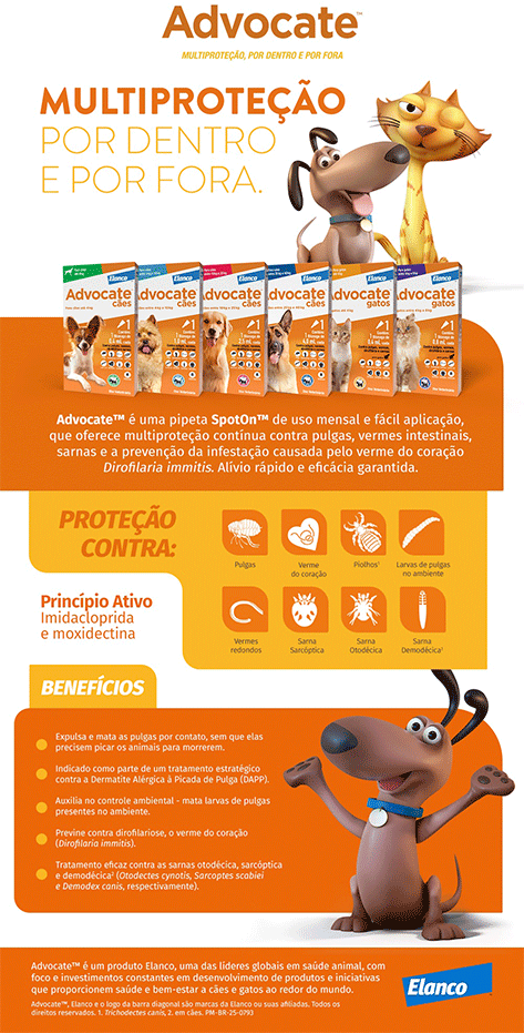 Antipulgas e Vermicida Advocate 40 mg para Cães até 4Kg - 1 Pipeta